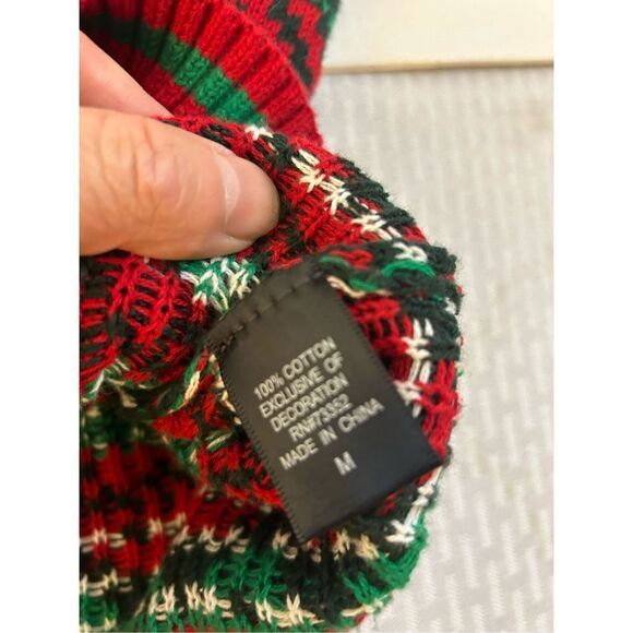 33 Degree Dinosaur Santa Hat Gingerbread M Mens Christmas Sweater Green Red - Picture 8 of 9